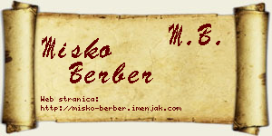 Miško Berber vizit kartica